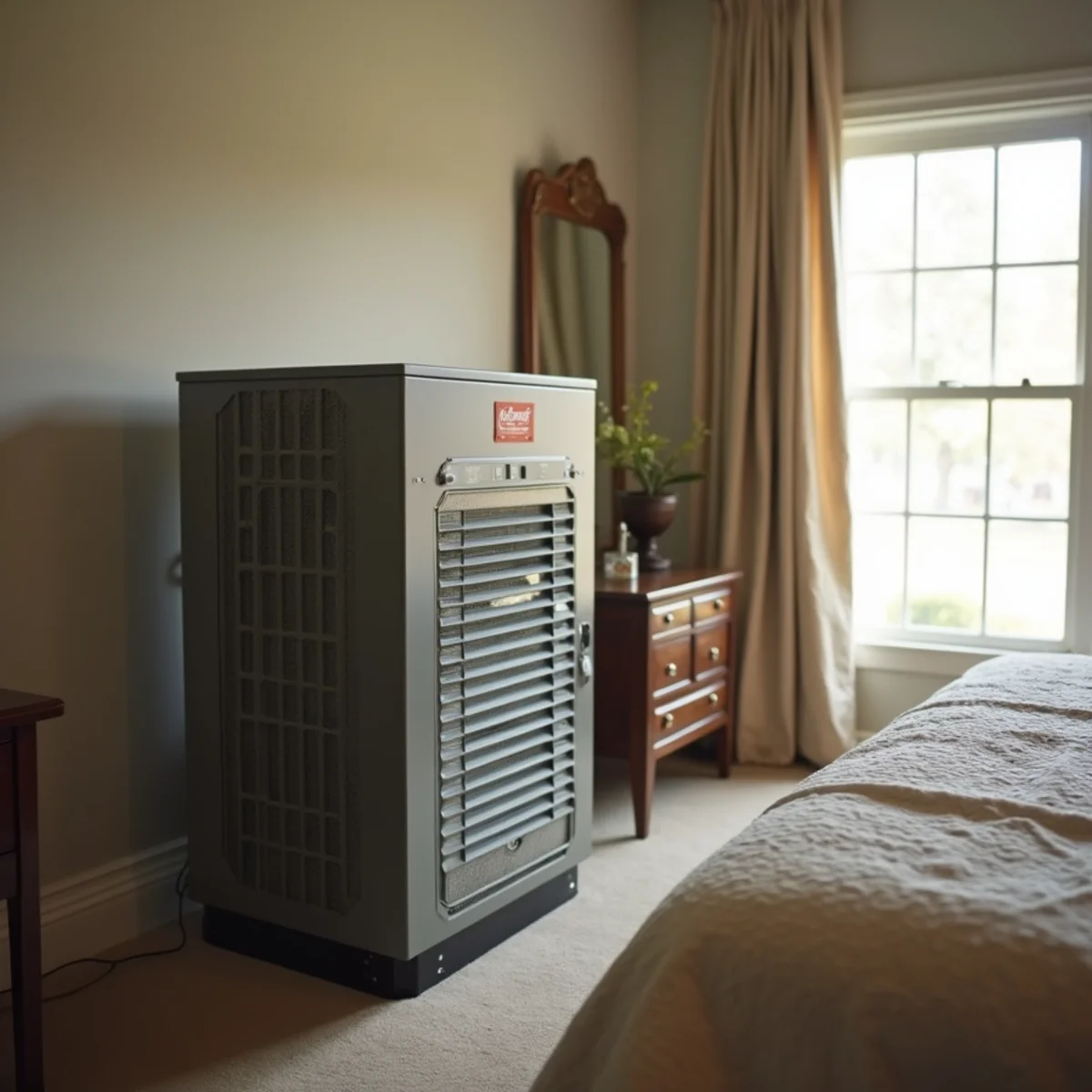 Industrial electric convective thermal heaters and ducting set up in bedroom