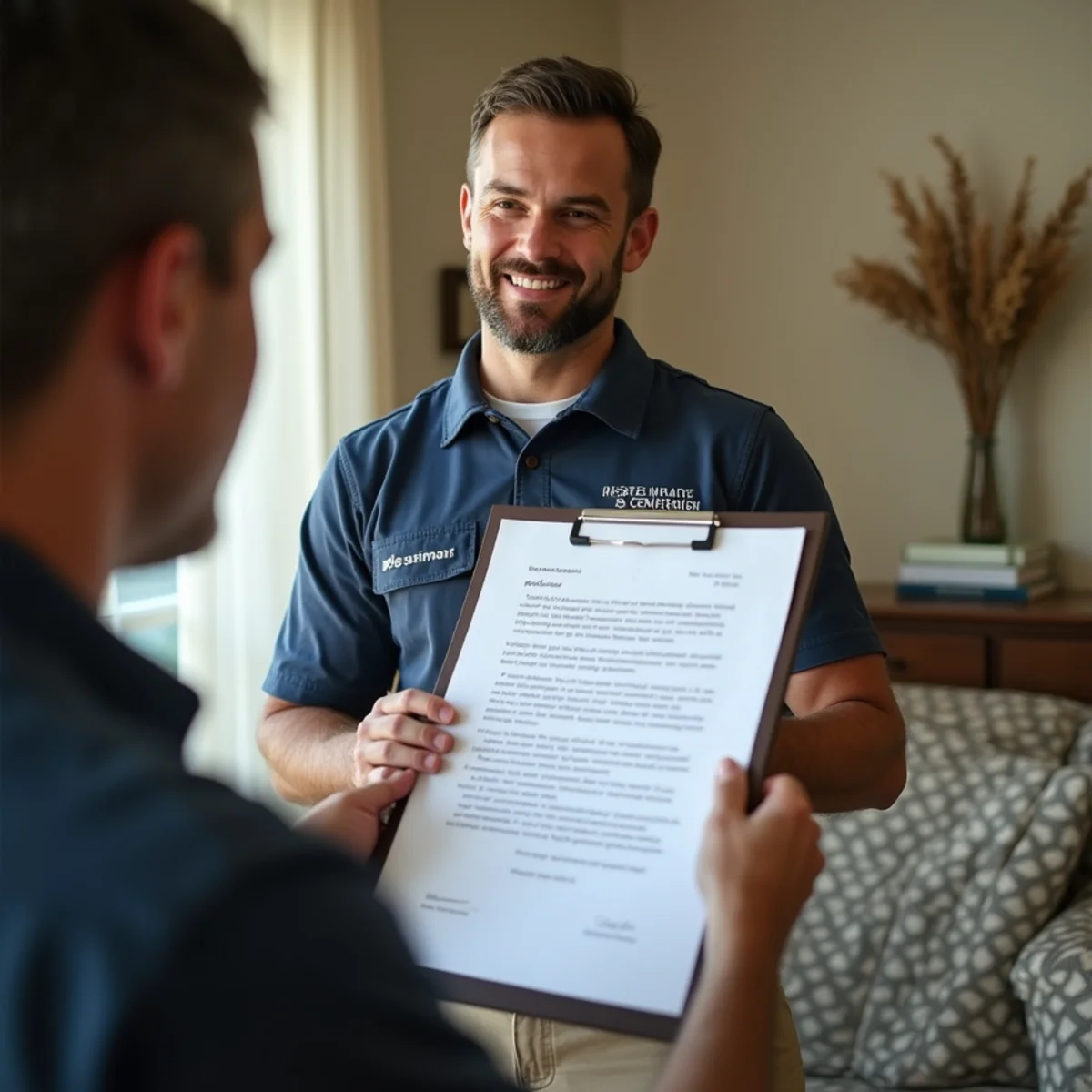 Official written pest service contract and retreatment warranty guarantee document