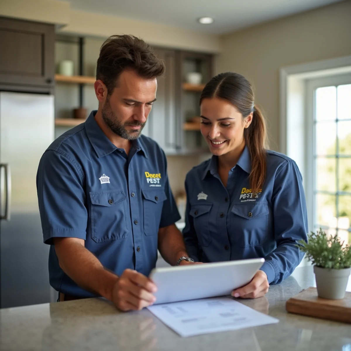 Professional pest control estimate and inspection checklist on clipboard