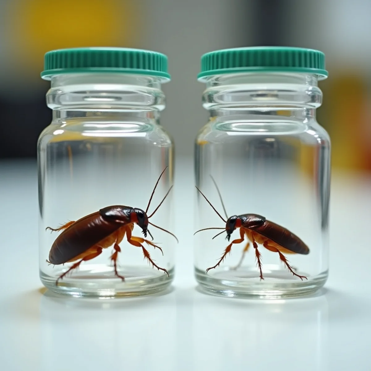 Macro photographic comparison of German cockroach and American cockroach